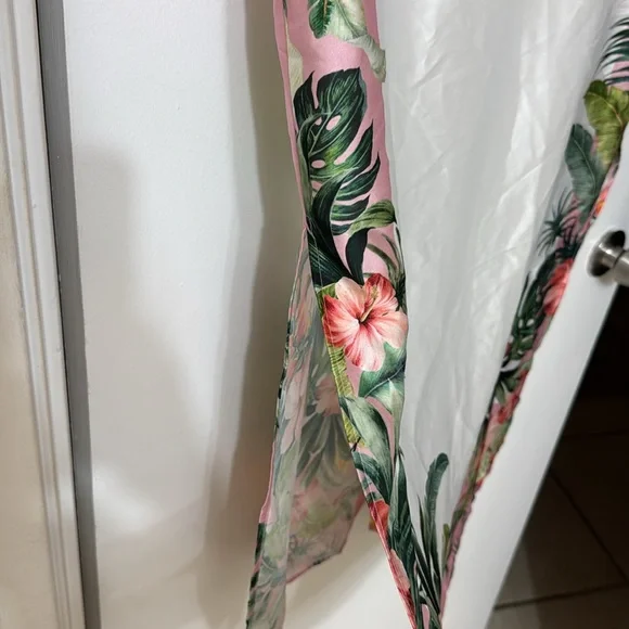 Zara Pink and Green Long Sleeve Resort Dress - Picture 10 of 12